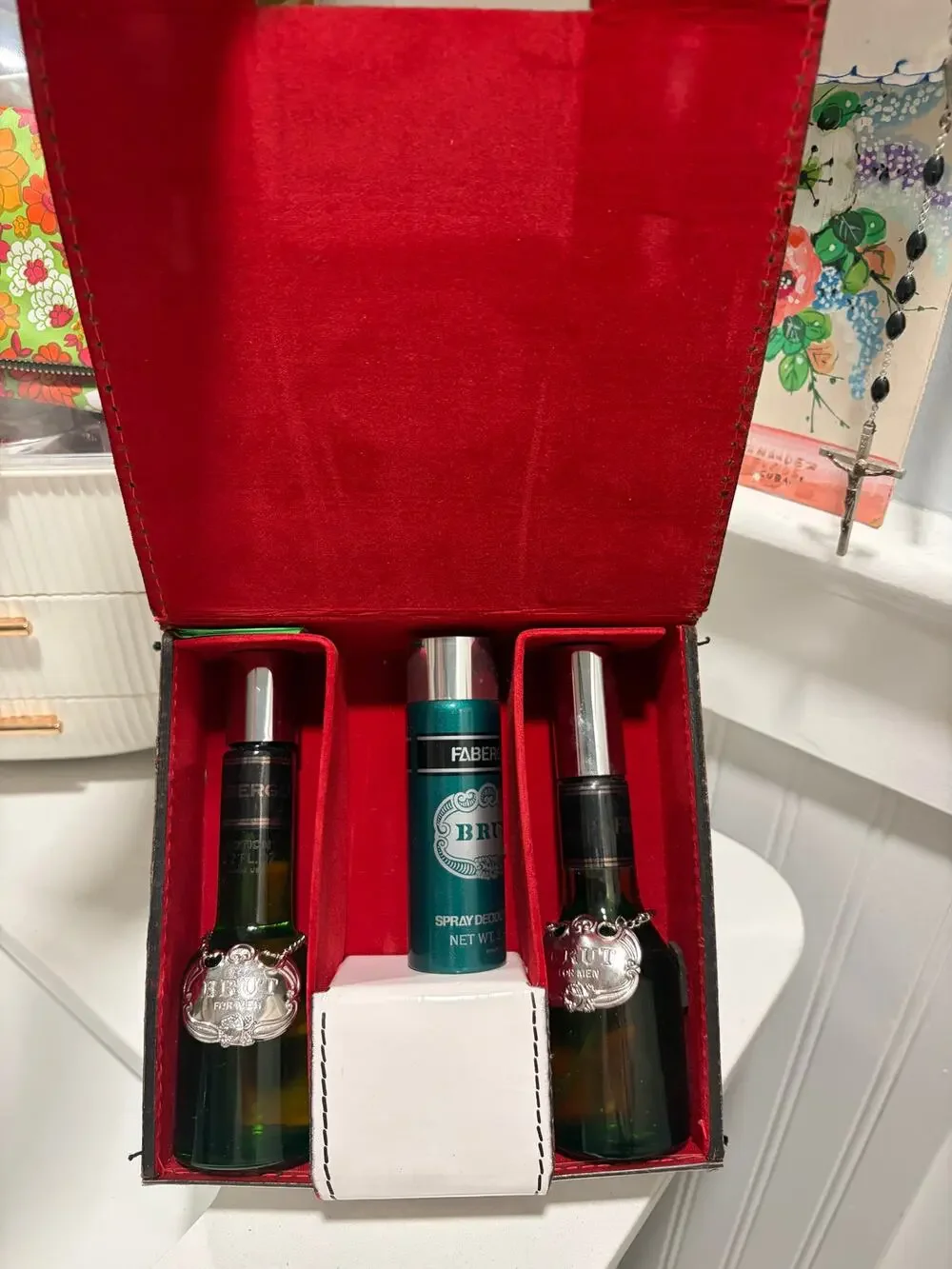 VTG Faberge' Brut for Men Gift Set After Shave Lotion Spray Deodorant Box NOS